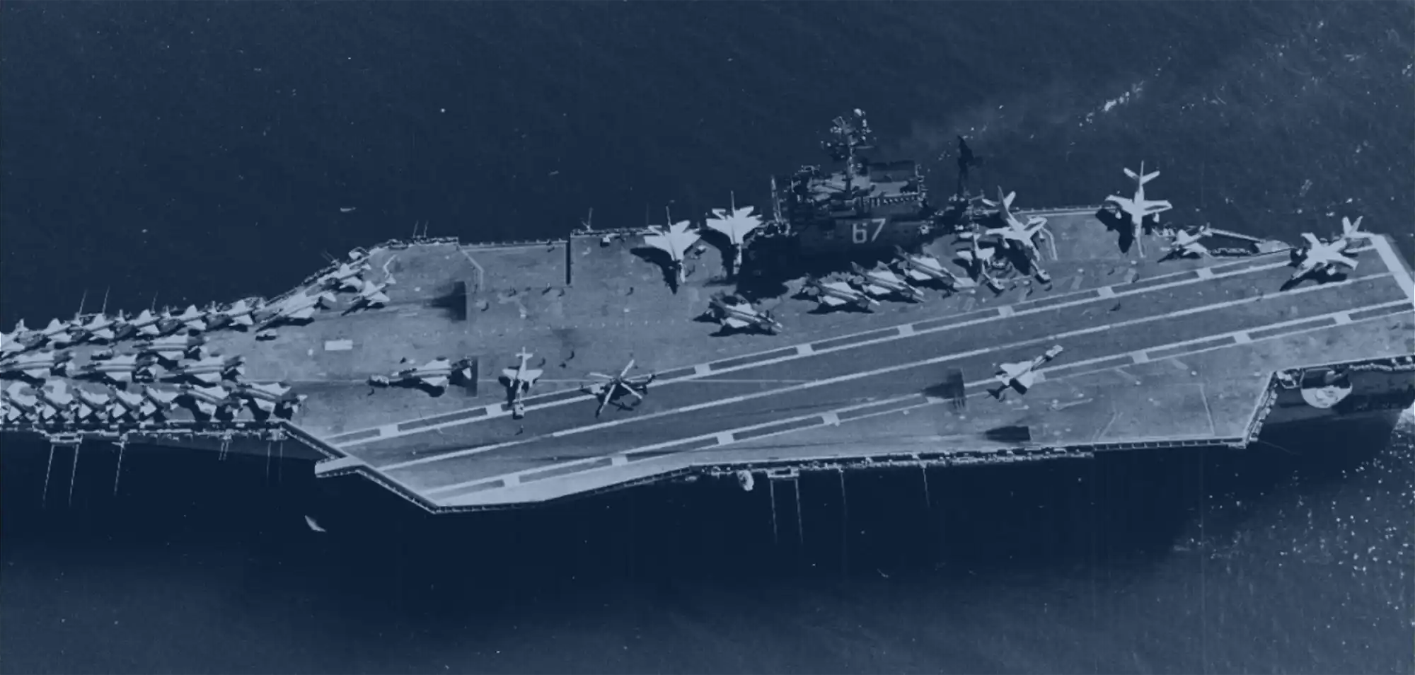 The USS JFK Battleship from above