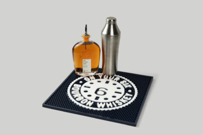 premium bourbon whiskey with craft cocktail shaker and bar mat gift ideas for veteran